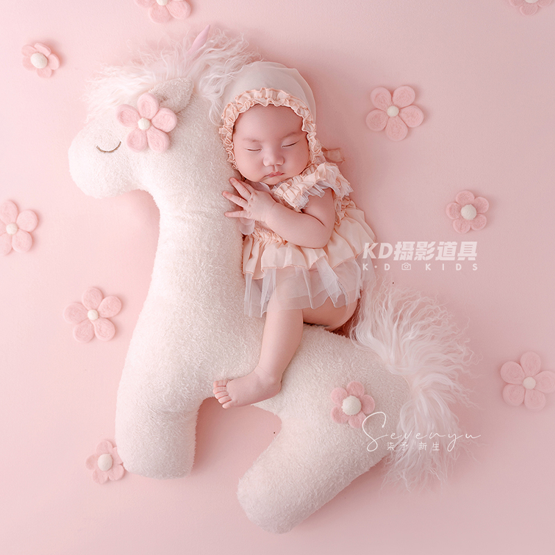 귀여운 유니콘 테마 신생아 사진 소품 공주 스타일 핑크 - Infant Photography Props Outfit 리뷰 및 가격