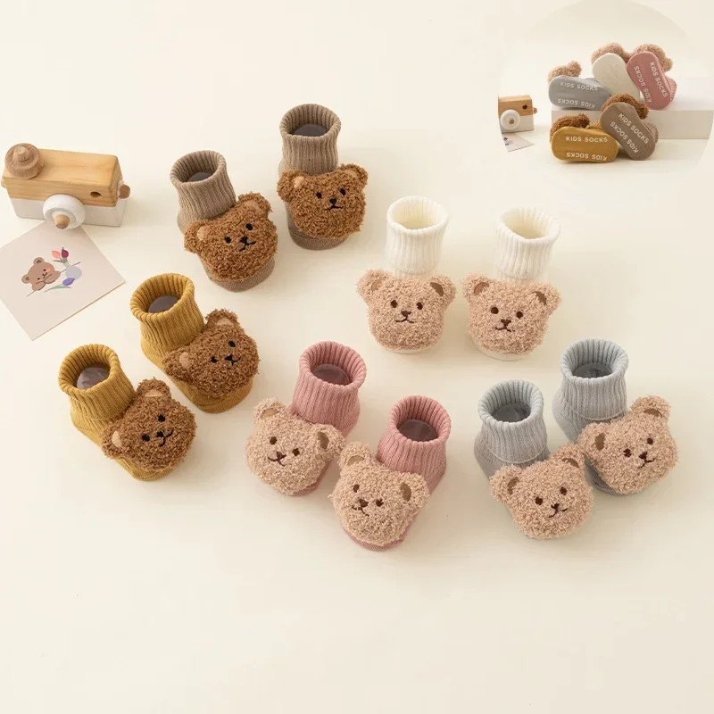 따뜻한 아기 양말 달콤한 만화 장난감 곰 미끄럼 방지  - Unisex Baby Socks Non Slip 리뷰 및 가격