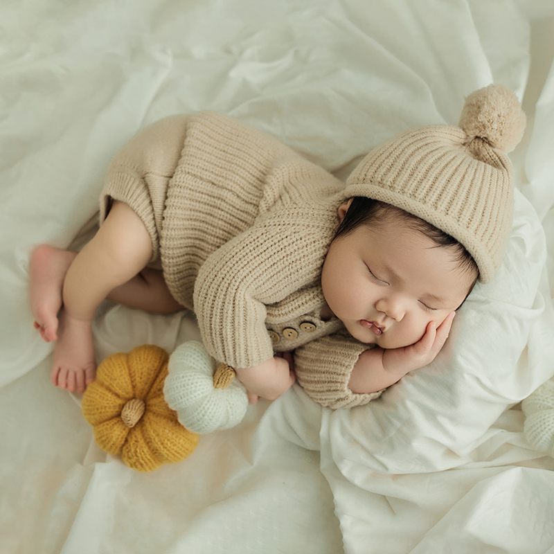 신생아 사진 의상 카키 니트 점프 슈트 모자, 수제 곰 - Infant Photography Props Outfit 리뷰 및 가격