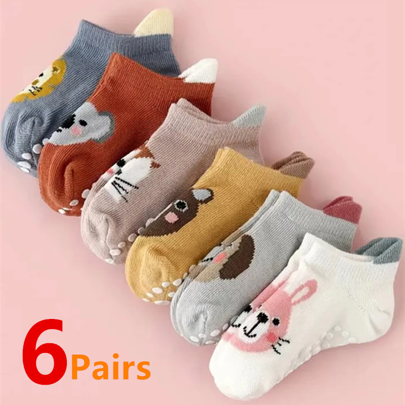 6 짝/몫 신생아 아기 양말 어린이 소년 소녀 면화 만 - Unisex Baby Socks Non Slip 리뷰 및 가격