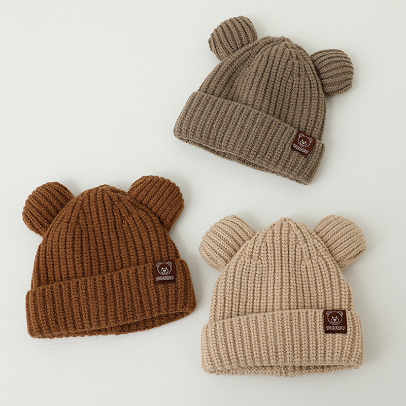 곰 아기 겨울 모자 만화 귀 따뜻한 니트 어린이 모자  - Infant Beanie Hat With Ears 리뷰 및 가격