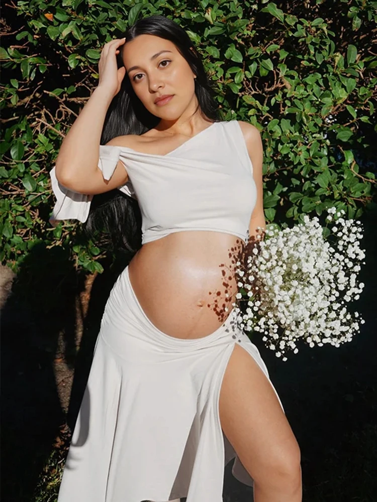 오프숄더 임부복 드레스 사진 촬영 투피스 세트 임신복  - Maternity Wear 리뷰 및 가격
